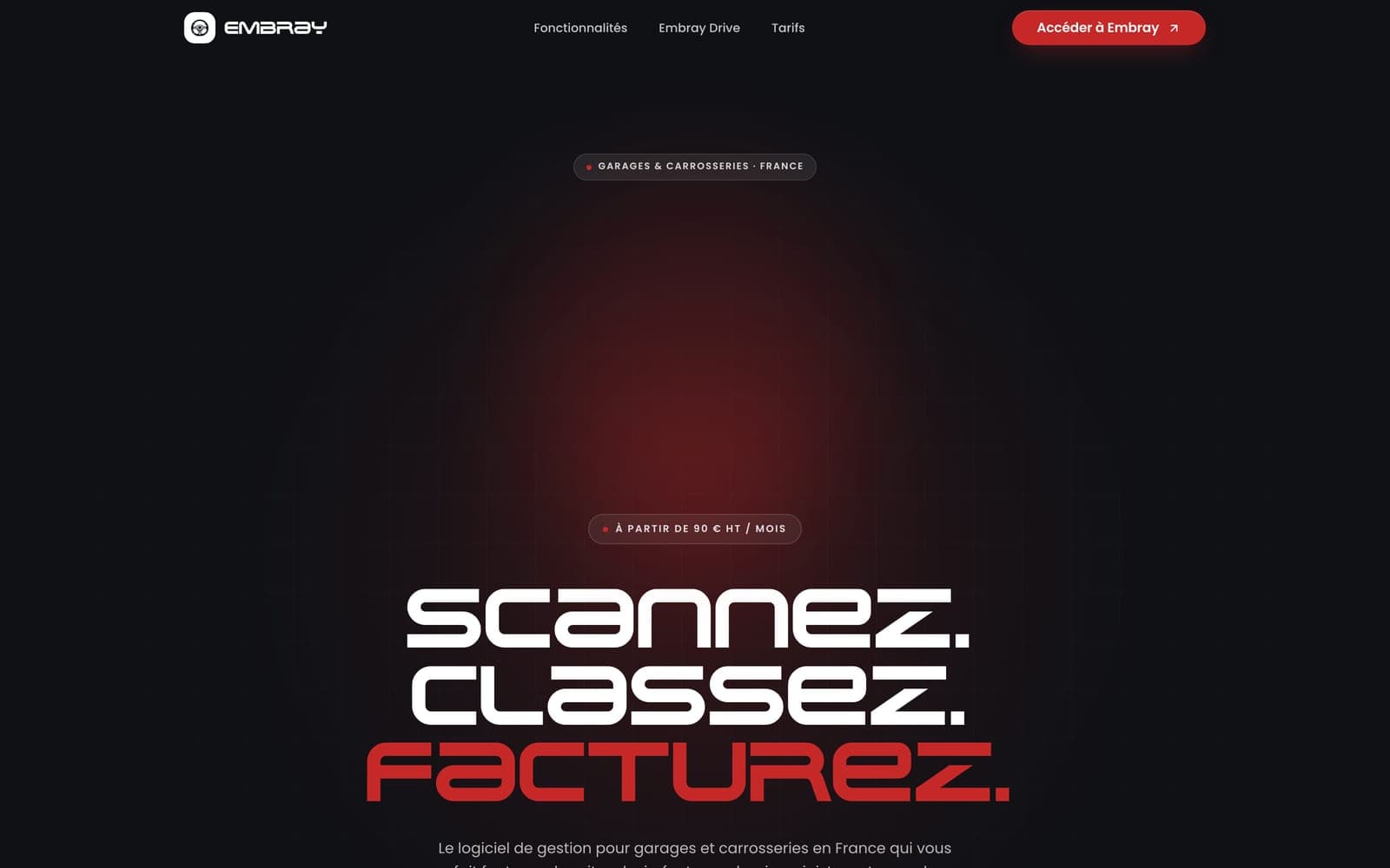 Page d’accueil du site Embray
