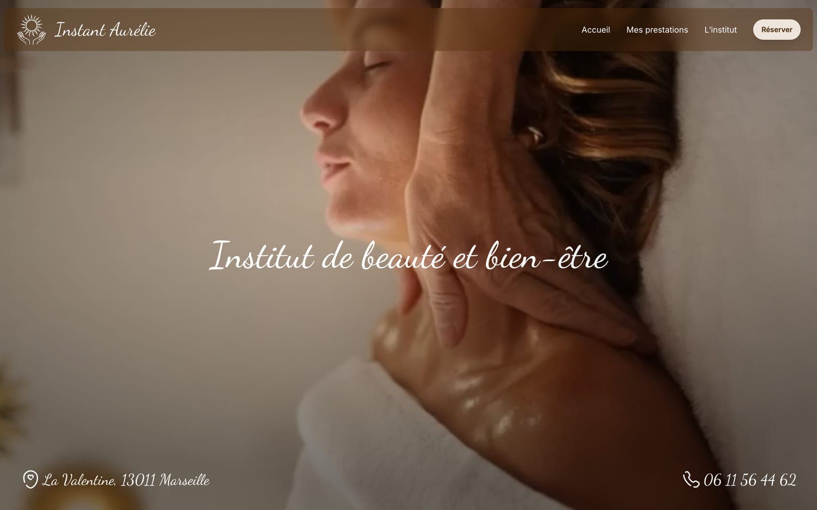 Page d’accueil du site Instant Aurélie