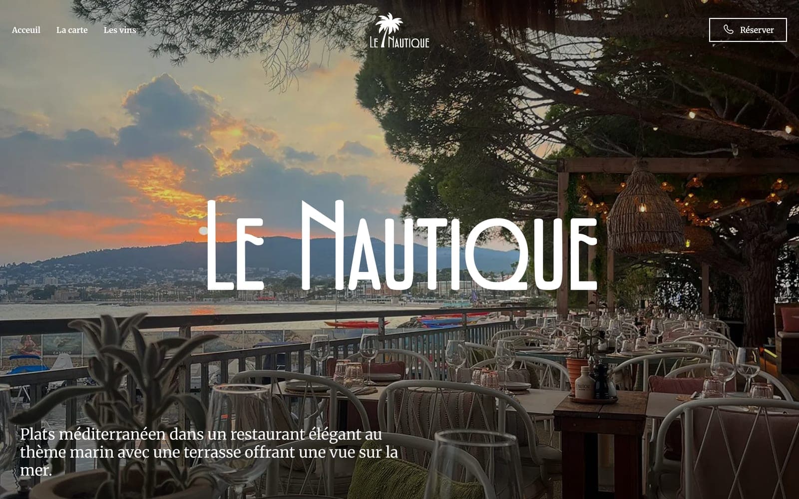 Page d’accueil du site Le Nautique