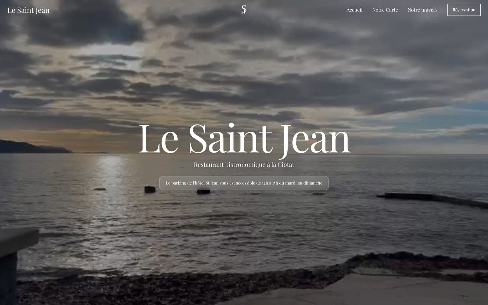 Page d’accueil du site Le Saint Jean