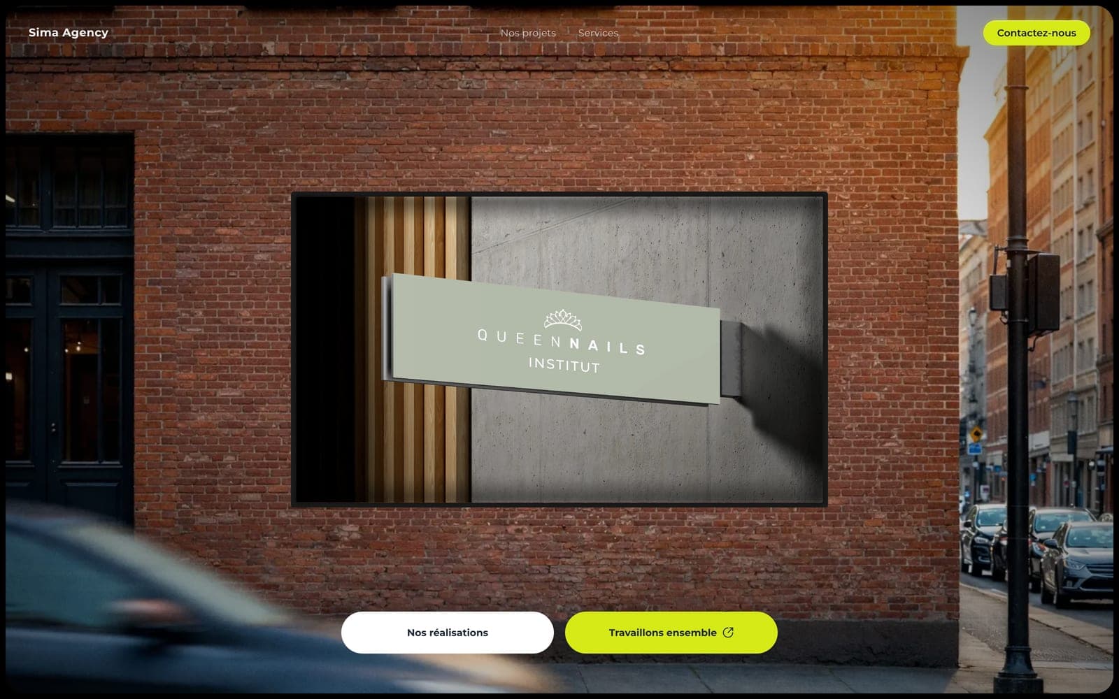 Page d’accueil du site Sima Agency